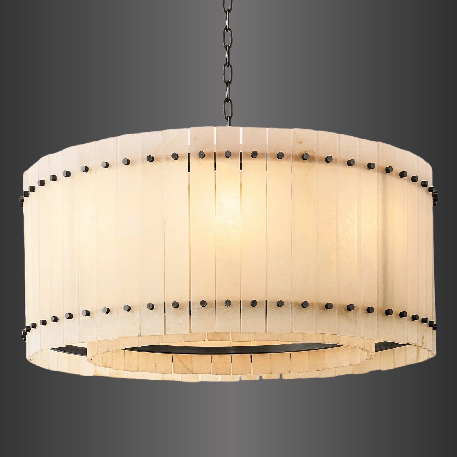 Murano Alabaster Round Chandelier 37"