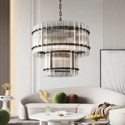 Murano Two-Tier Round Chandelier 37"