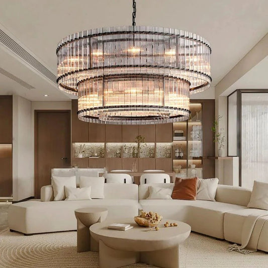 Murano Two-Tier Round Chandelier 60"