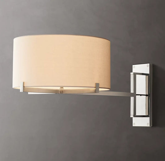 Pailloux Drum Shade Swing-Arm Sconce