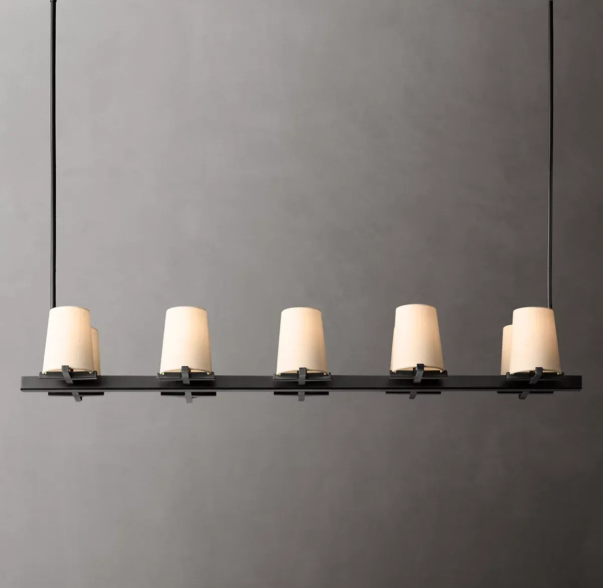 Pailloux Fabric Shade Linear Chandelier 49"