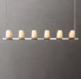 Load image into Gallery viewer, Pailloux Fabric Shade Linear Chandelier 60"
