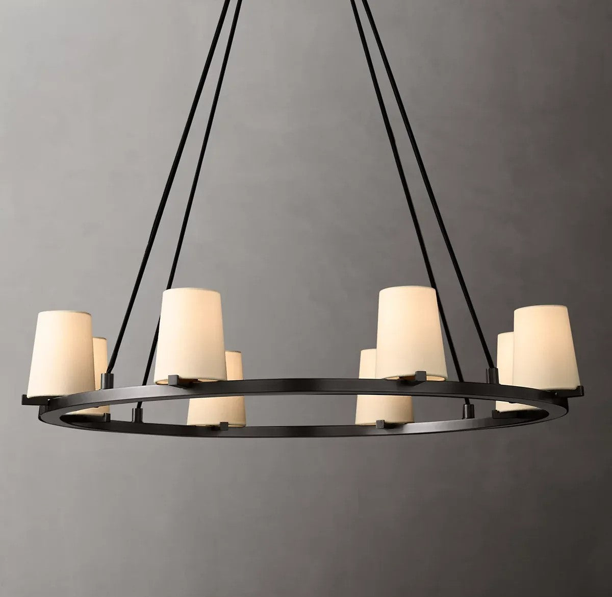 Pailloux Fabric Shade Round Chandelier 36"