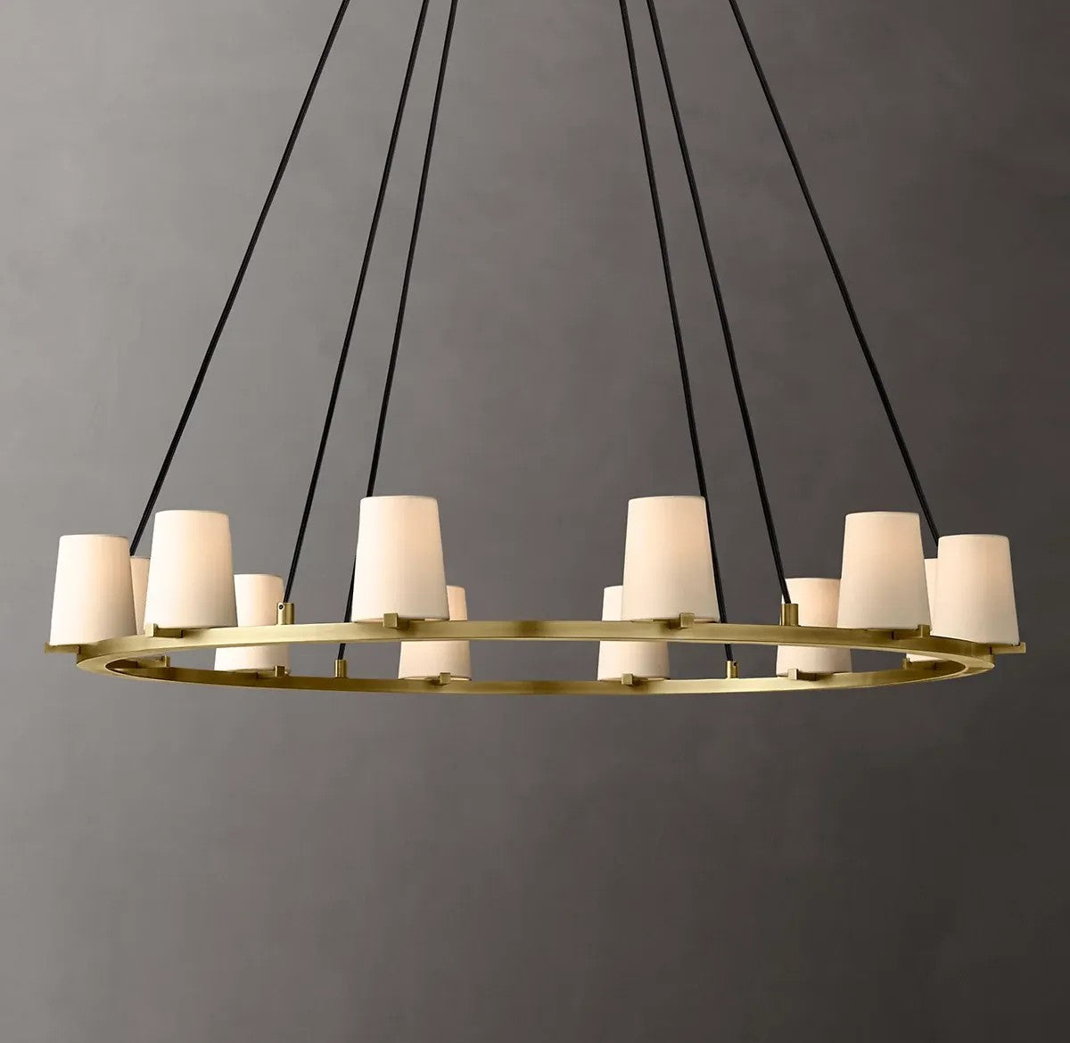 Pailloux Fabric Shade Round Chandelier 48"