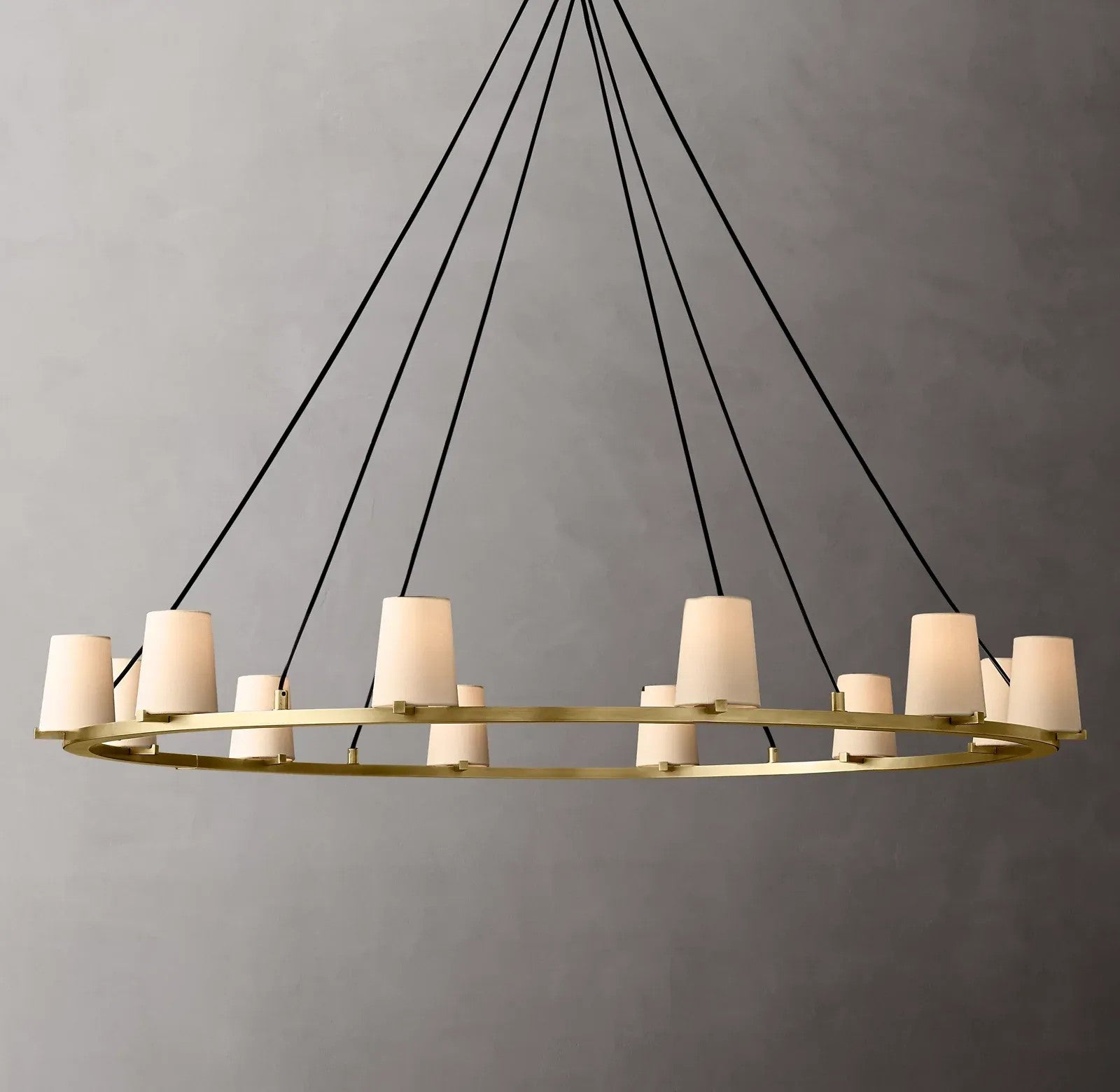 Pailloux Fabric Shade Round Chandelier 60"