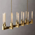 Load image into Gallery viewer, Cannele Glass Linear Dining Room Chandelier 67"
