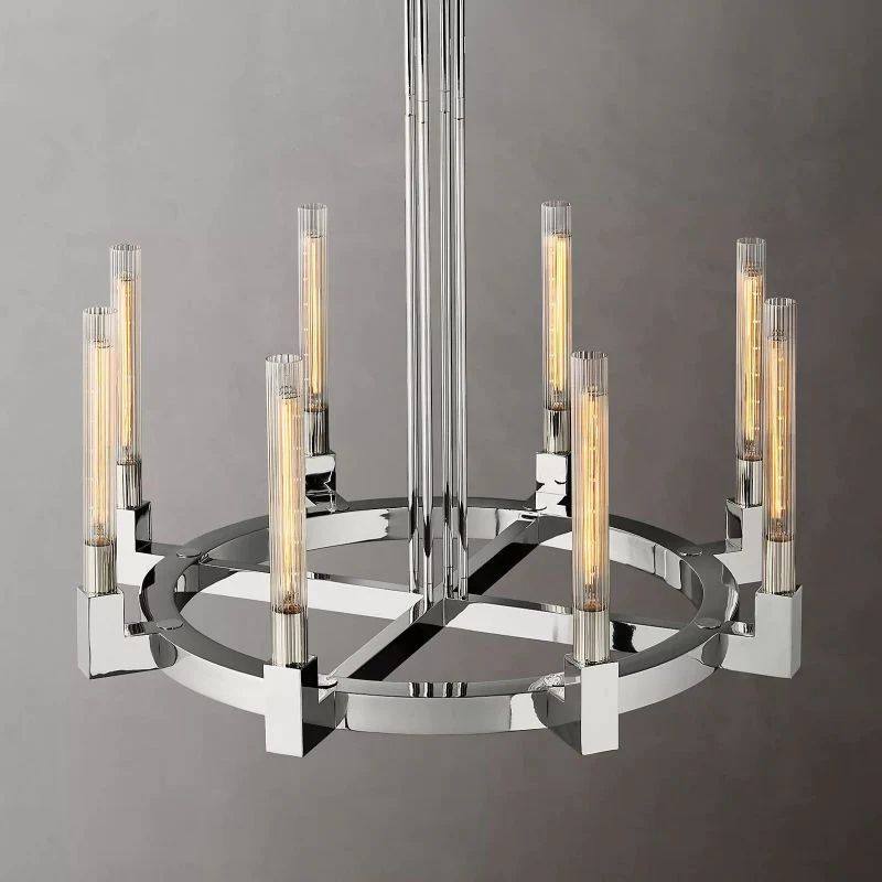 Cannele Glass Round Chandelier 36"