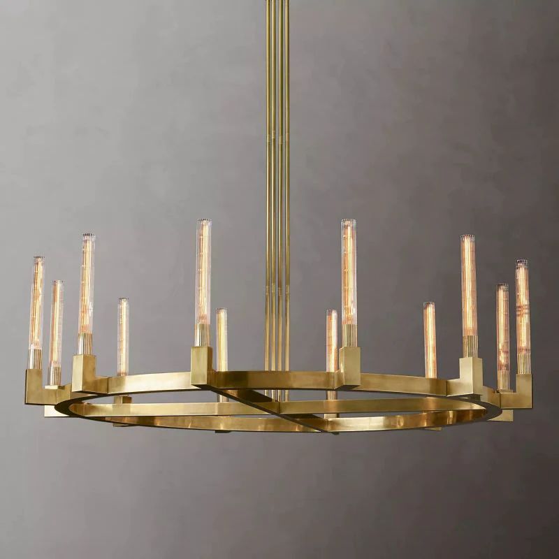 Cannele Glass Round Chandelier 60"