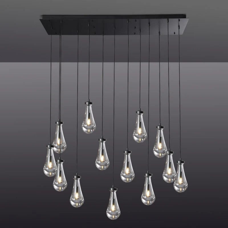 Raindrop Rectangular Chandelier 54"