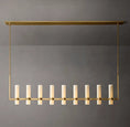 Load image into Gallery viewer, Raquelle Linear Milk Glass Chandelier 71"
