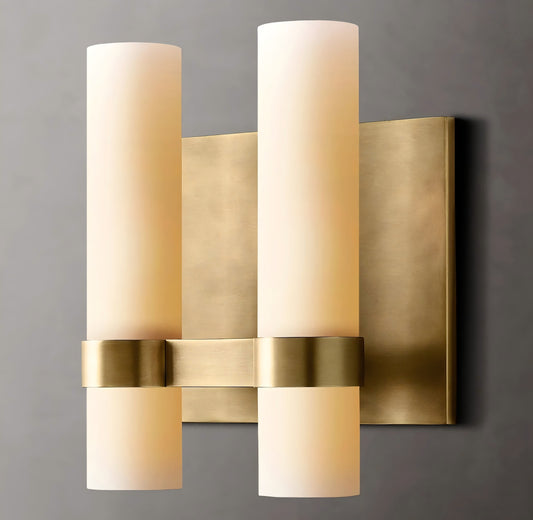 Raquelle Milk Glass Double Sconce