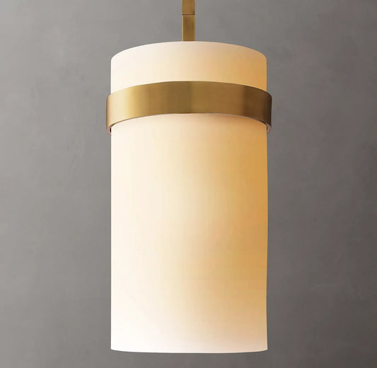 Raquelle Milk Glass Pendant 8"