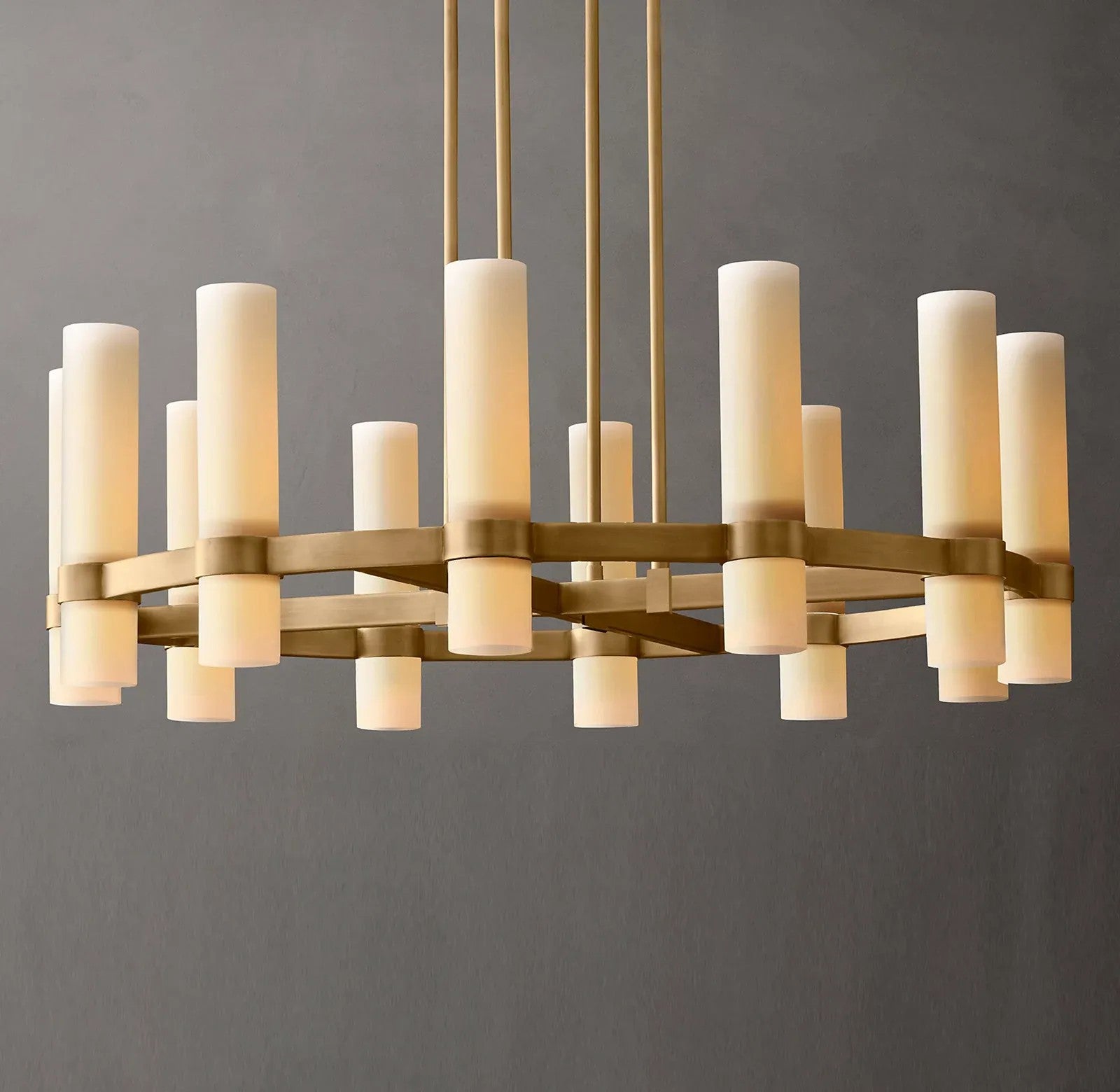 Raquelle Round Milk Glass Chandelier 36"