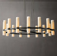 Load image into Gallery viewer, Raquelle Round Milk Glass Chandelier 48"
