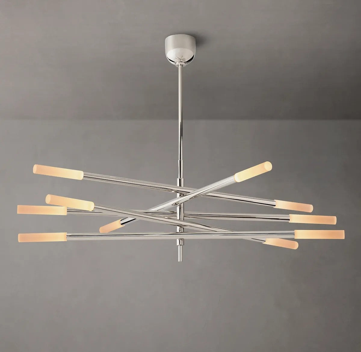Roussel 10-Light Mobile Etched Rod Chandelier