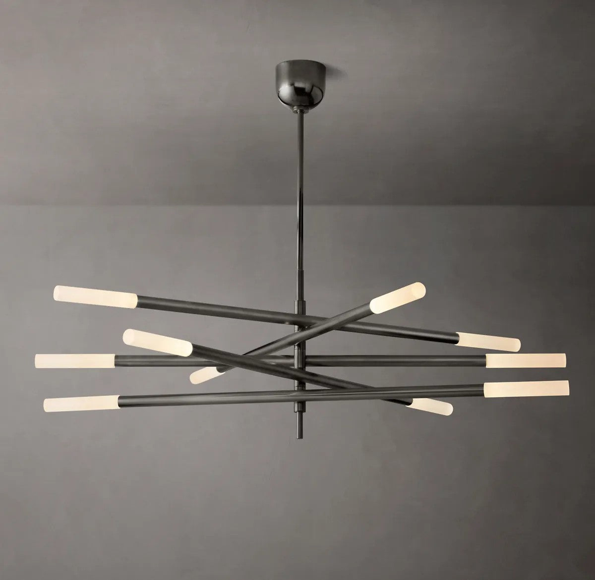 Roussel 10-Light Mobile Etched Rod Chandelier