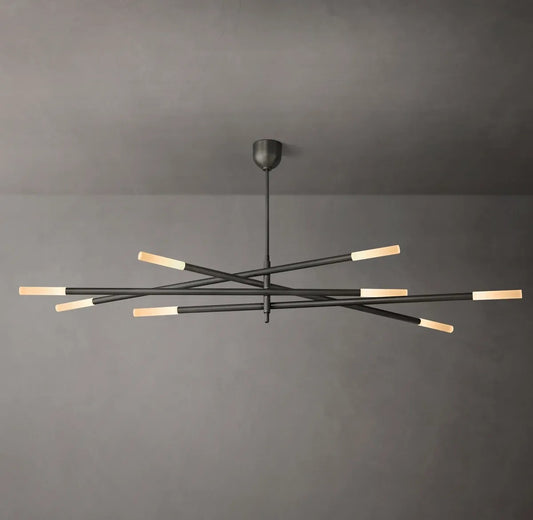 Roussel 8-Light Mobile Etched Rod Chandelier