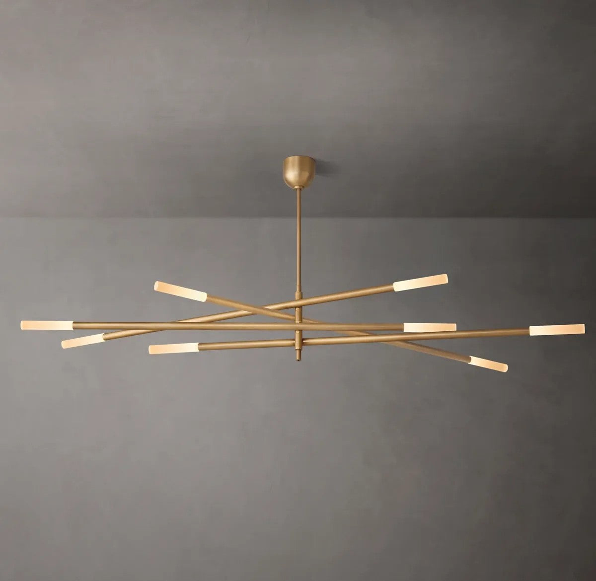 Roussel 8-Light Mobile Etched Rod Chandelier