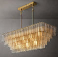 Load image into Gallery viewer, Serena Clear Glass Rectangular Chandelier 59"
