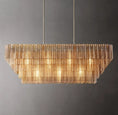 Load image into Gallery viewer, Serena Clear Glass Rectangular Chandelier 59"

