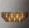 Load image into Gallery viewer, Serena Smoke Glass Rectangular Chandelier 59"
