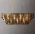 Load image into Gallery viewer, Serena Smoke Glass Rectangular Chandelier 59"
