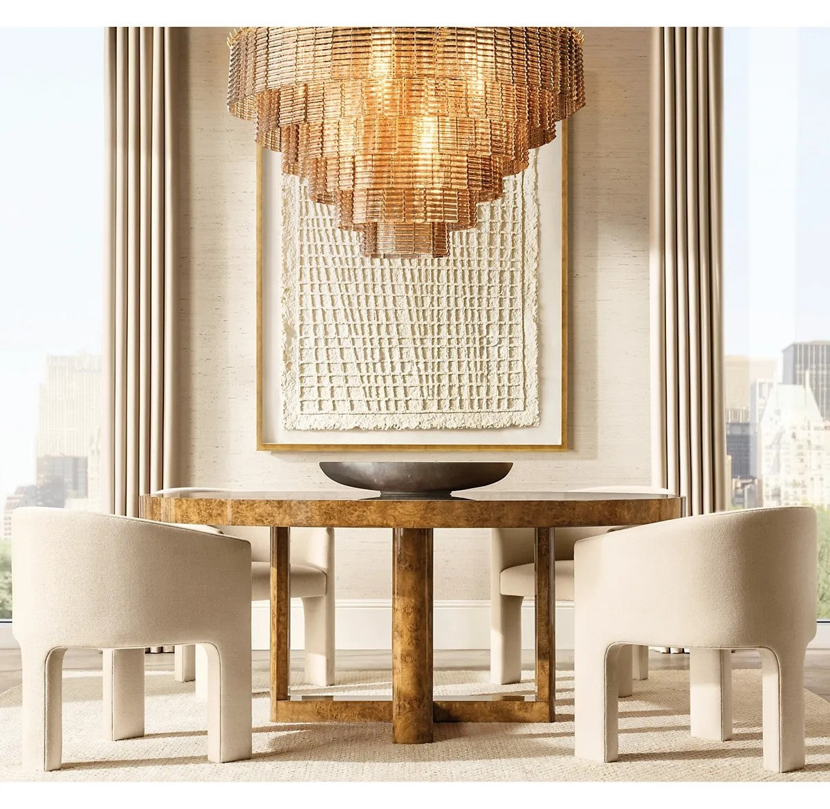 Serena Smoke Glass Round Chandelier 41"