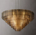 Load image into Gallery viewer, Serena Smoke Glass Round Chandelier 52"
