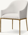 Load image into Gallery viewer, Tadeus Barrelback Slope Fabric Dining Armchair
