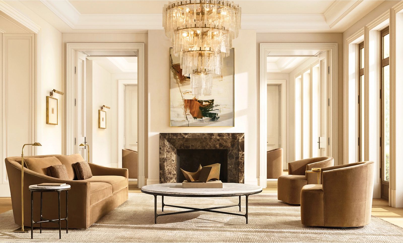 Thadeus Marble Round Side Table For living Room