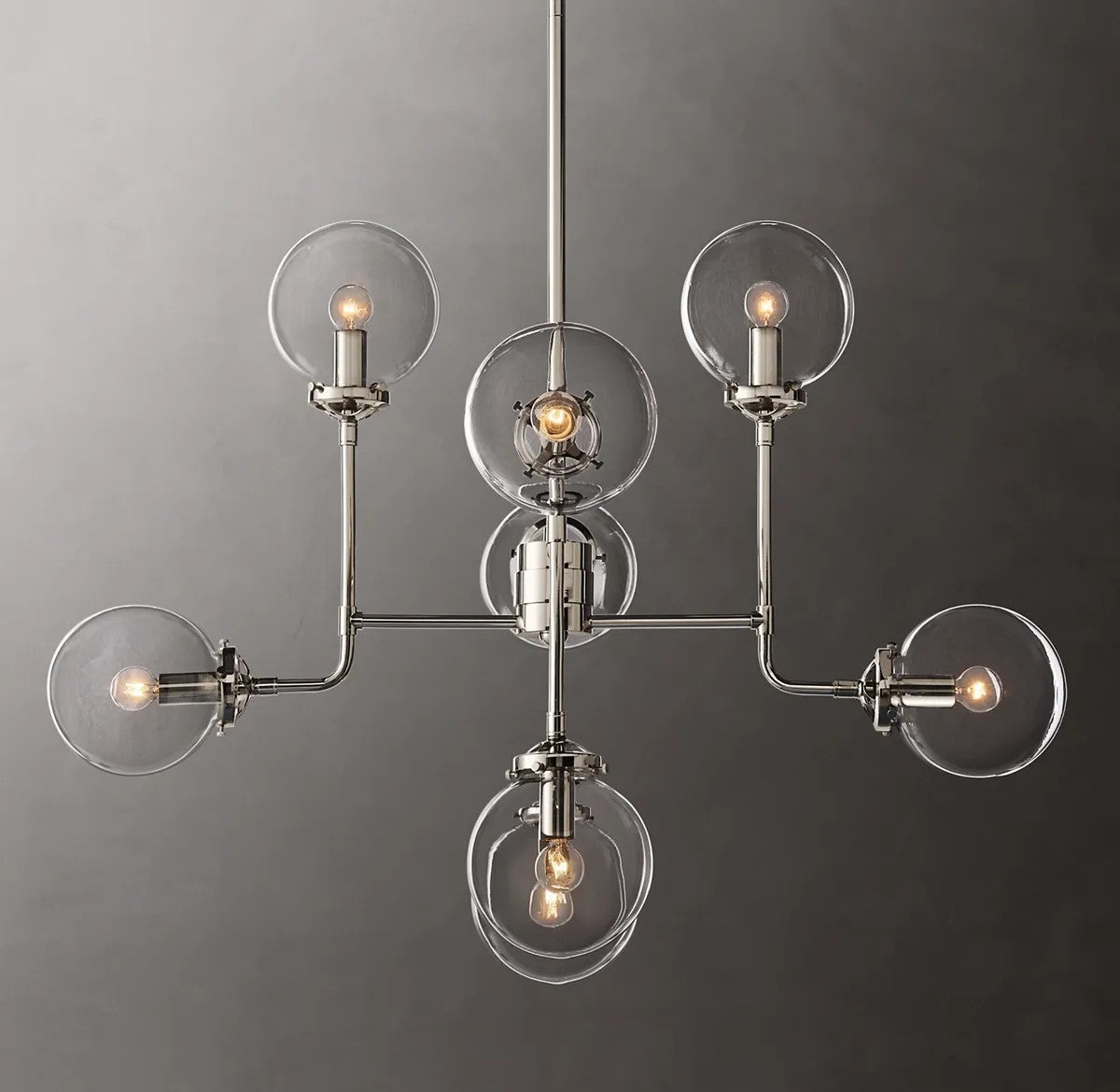 Urban Bistro Globe Clear Glass Chandelier 34"