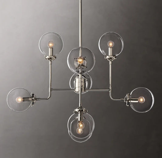 Urban Bistro Globe Clear Glass Chandelier 34"