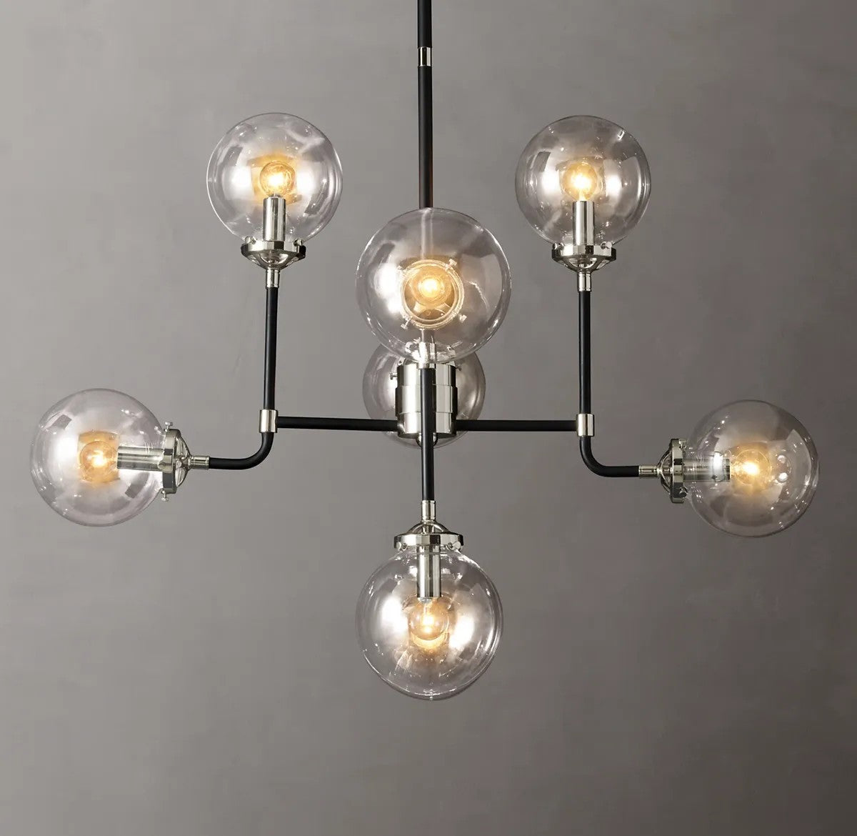 Urban Bistro Globe Clear Glass Chandelier 34"