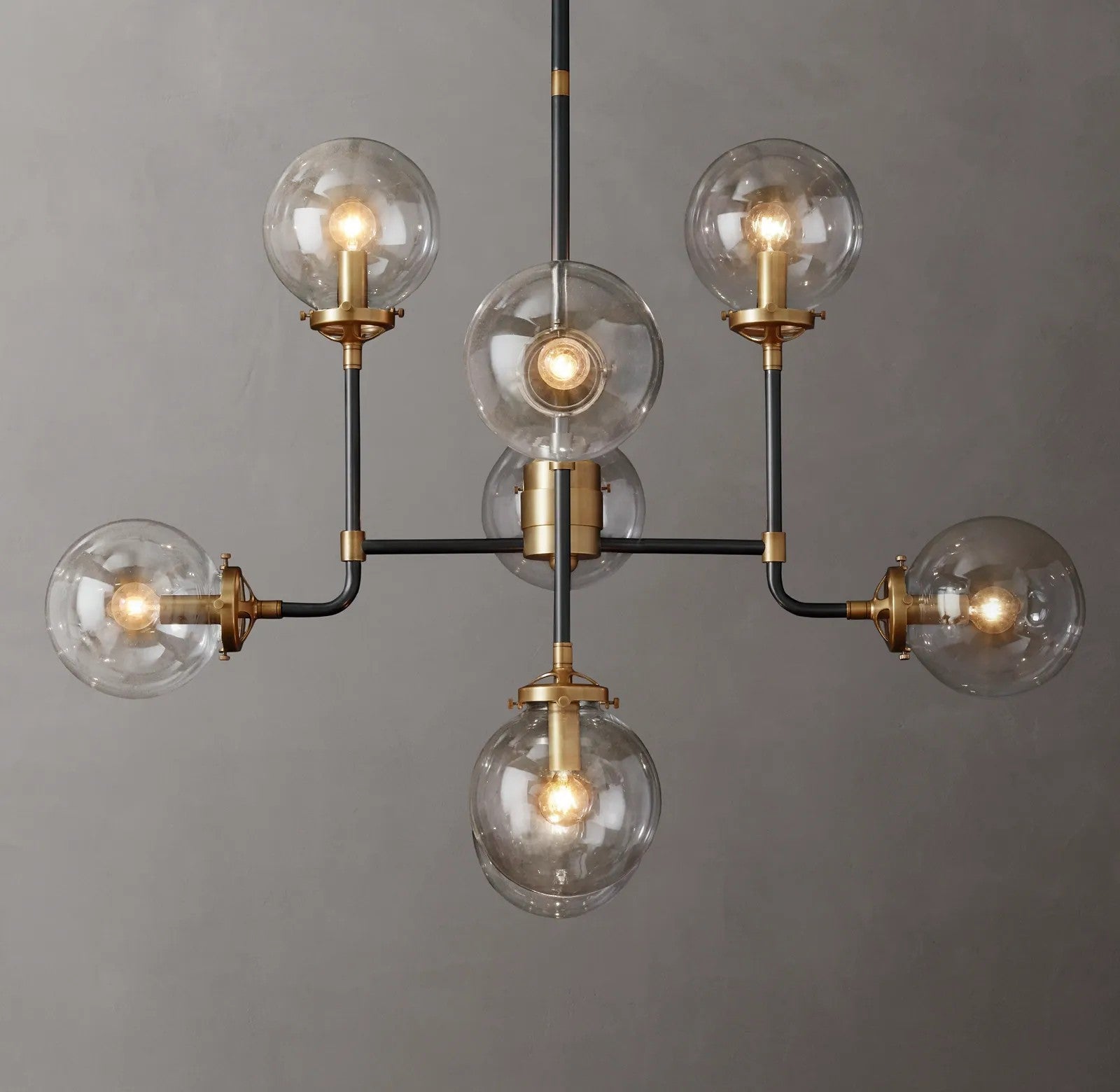 Urban Bistro Globe Clear Glass Chandelier 34"
