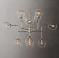 Load image into Gallery viewer, Urban Bistro Globe Clear Glass Chandelier 42"
