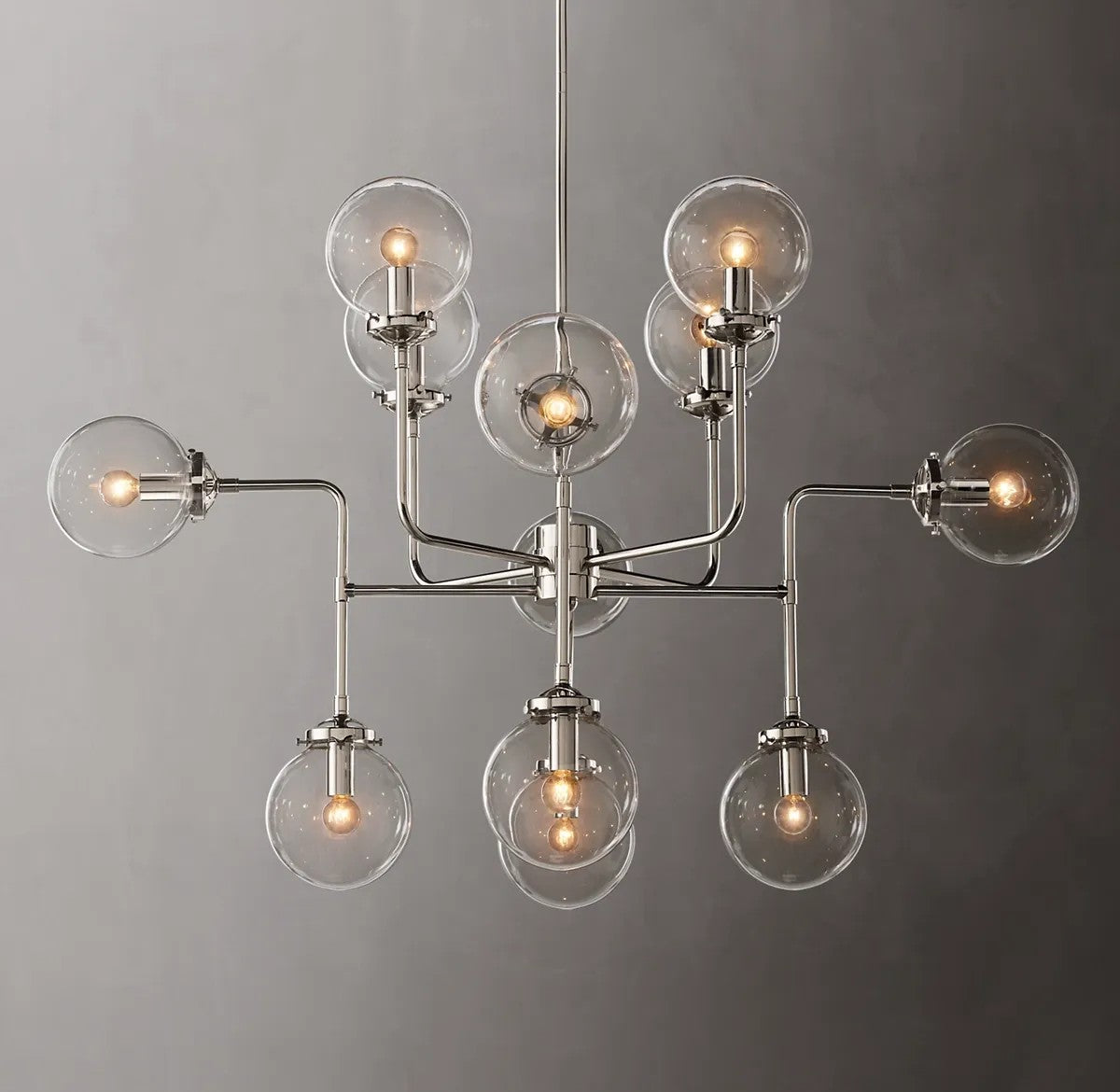 Urban Bistro Globe Clear Glass Chandelier 42"