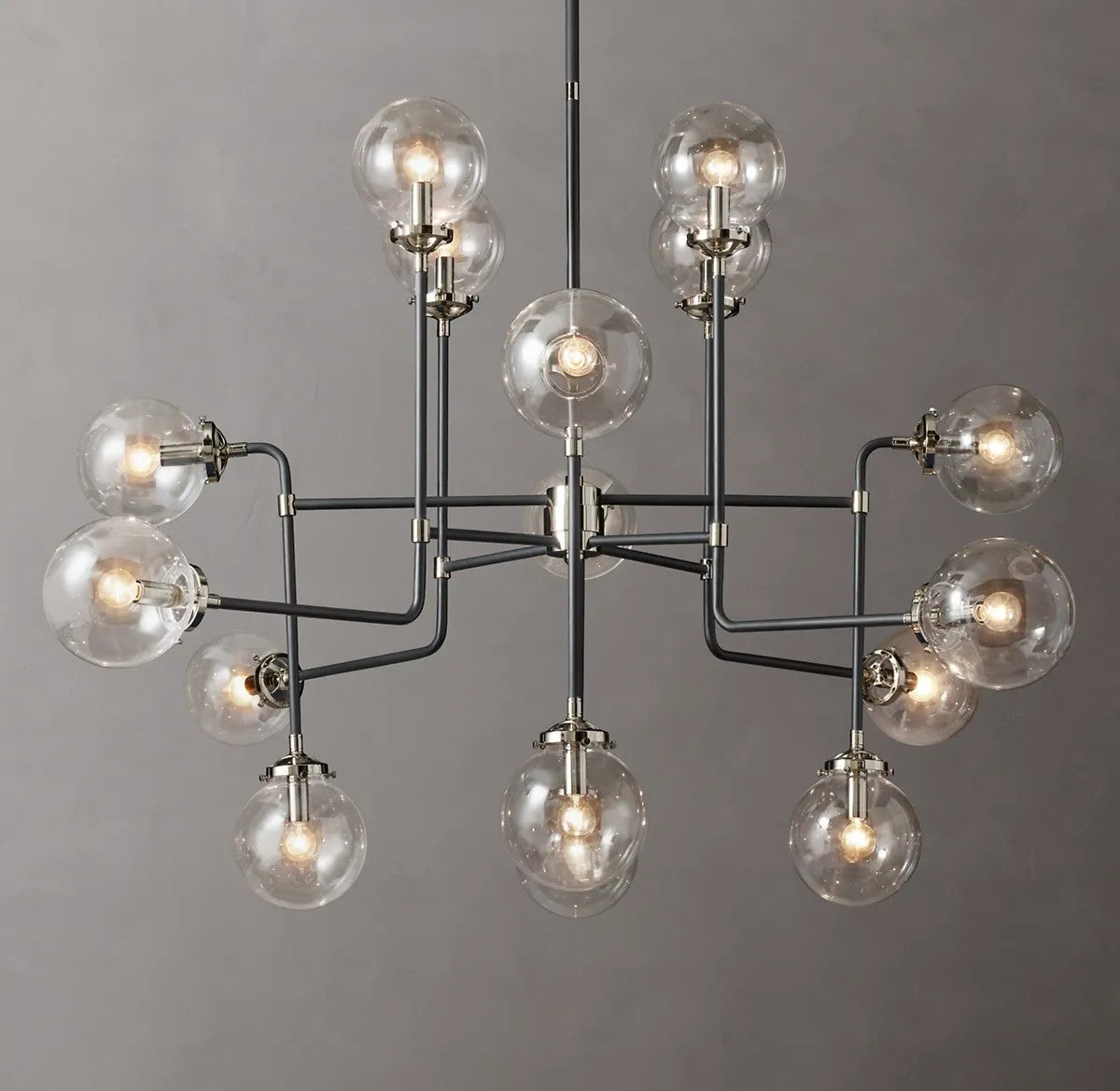 Urban Bistro Globe Clear Glass Chandelier 56"
