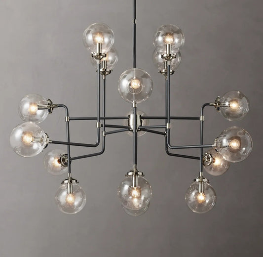 Urban Bistro Globe Clear Glass Chandelier 56"