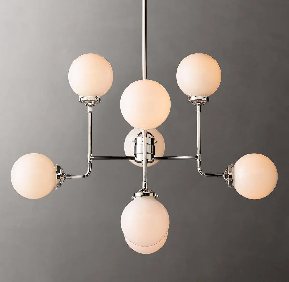 Urban Bistro Globe Milk Glass Chandelier 34"