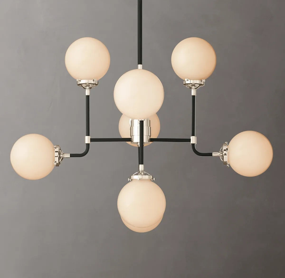 Urban Bistro Globe Milk Glass Chandelier 34"