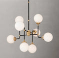 Load image into Gallery viewer, Urban Bistro Globe Milk Glass Chandelier 34"
