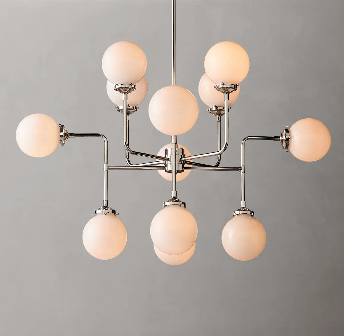 Urban Bistro Globe Milk Glass Chandelier 42"