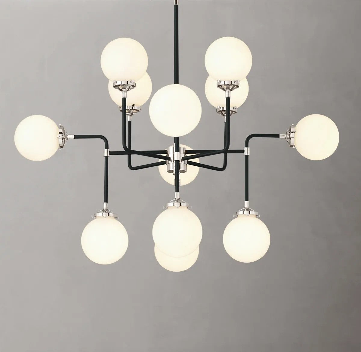 Urban Bistro Globe Milk Glass Chandelier 42"