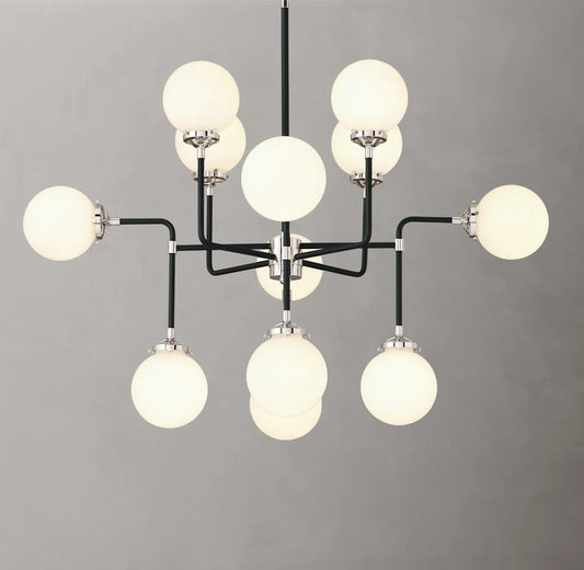 Urban Bistro Globe Milk Glass Chandelier 42"