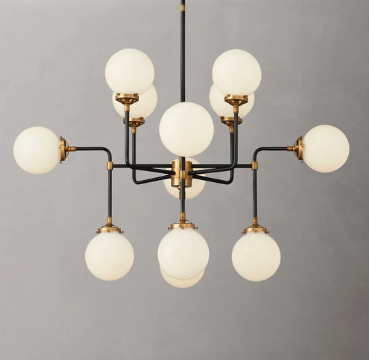 Urban Bistro Globe Milk Glass Chandelier 42"