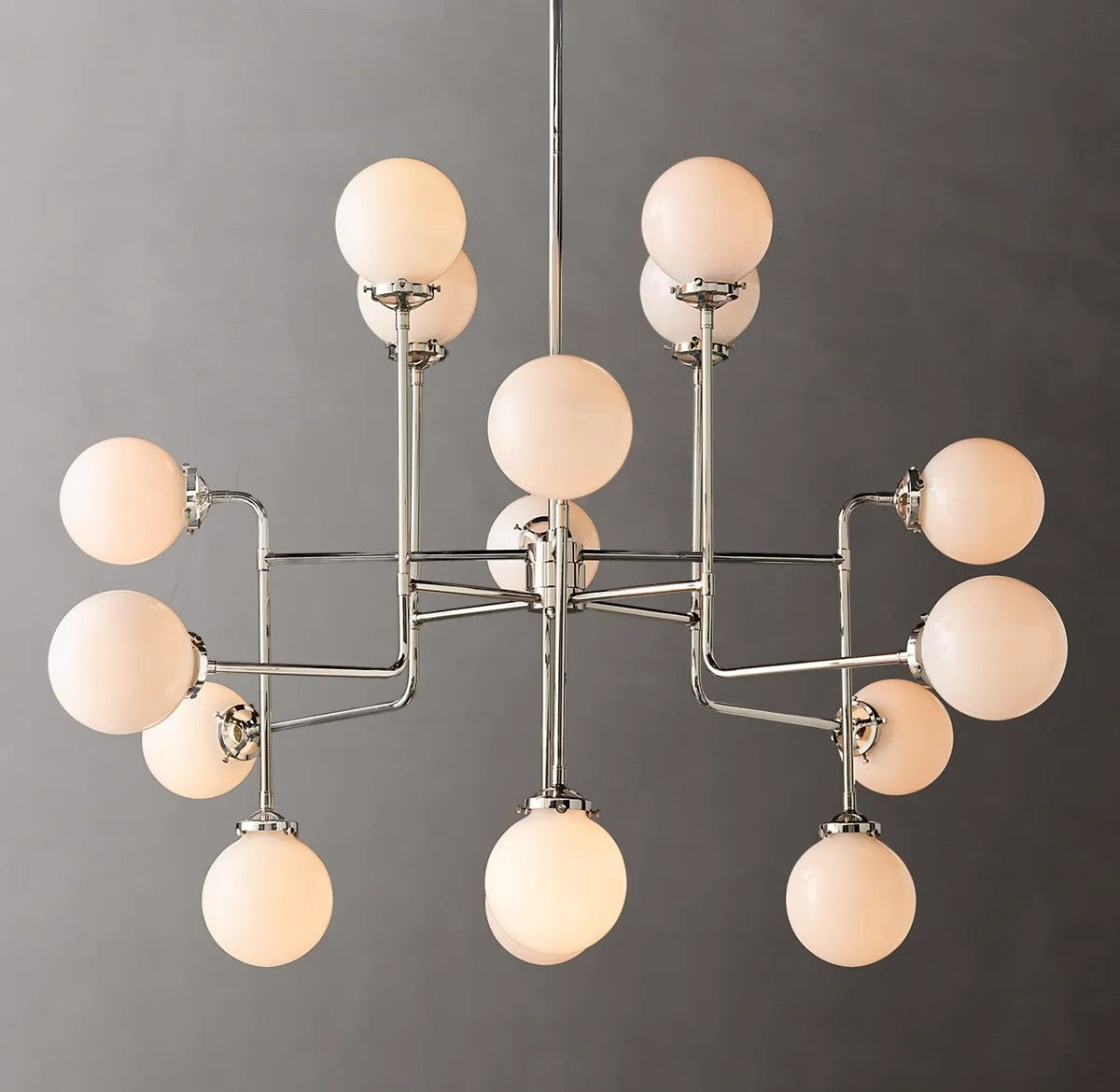 Urban Bistro Globe Milk Glass Chandelier 56"