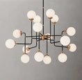 Load image into Gallery viewer, Urban Bistro Globe Milk Glass Chandelier 56"
