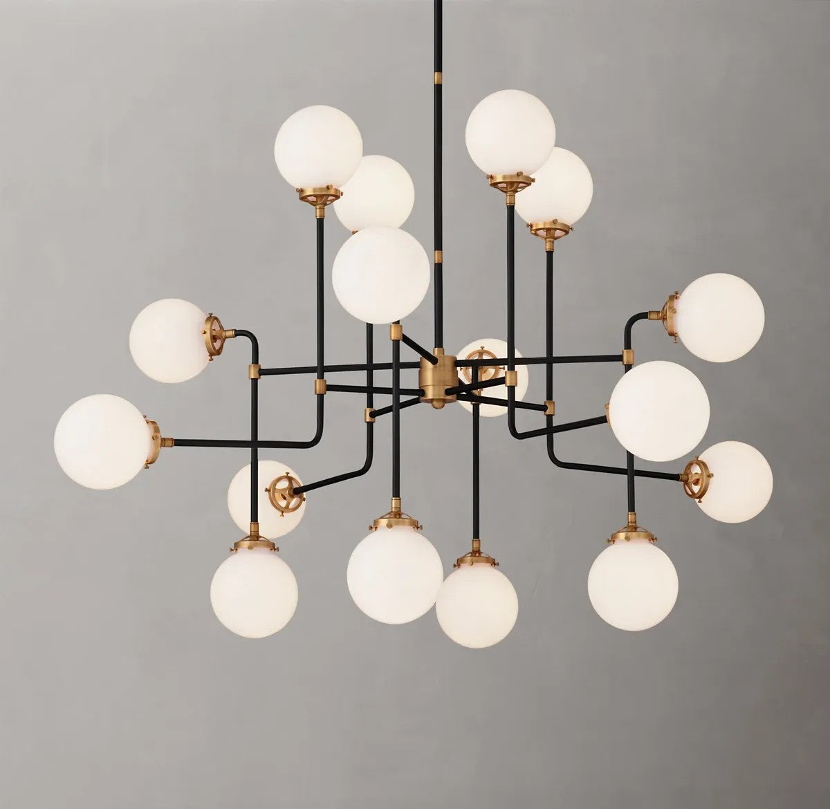 Urban Bistro Globe Milk Glass Chandelier 56"