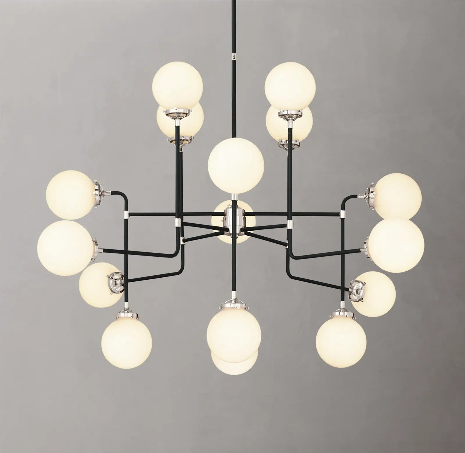 Urban Bistro Globe Milk Glass Chandelier 56"