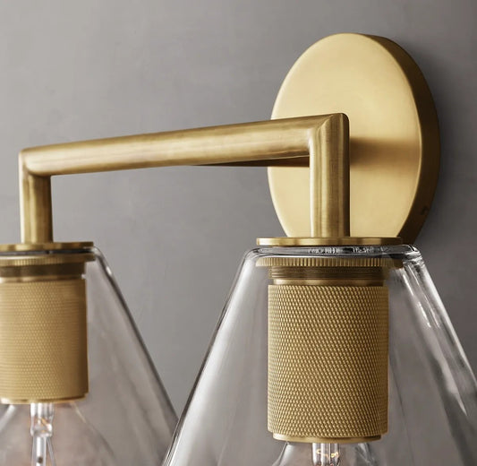 Utilitarian Funnel Shade Double Sconce